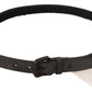 Ermanno Scervino Classic Black Leather Belt with Buckle Fastening