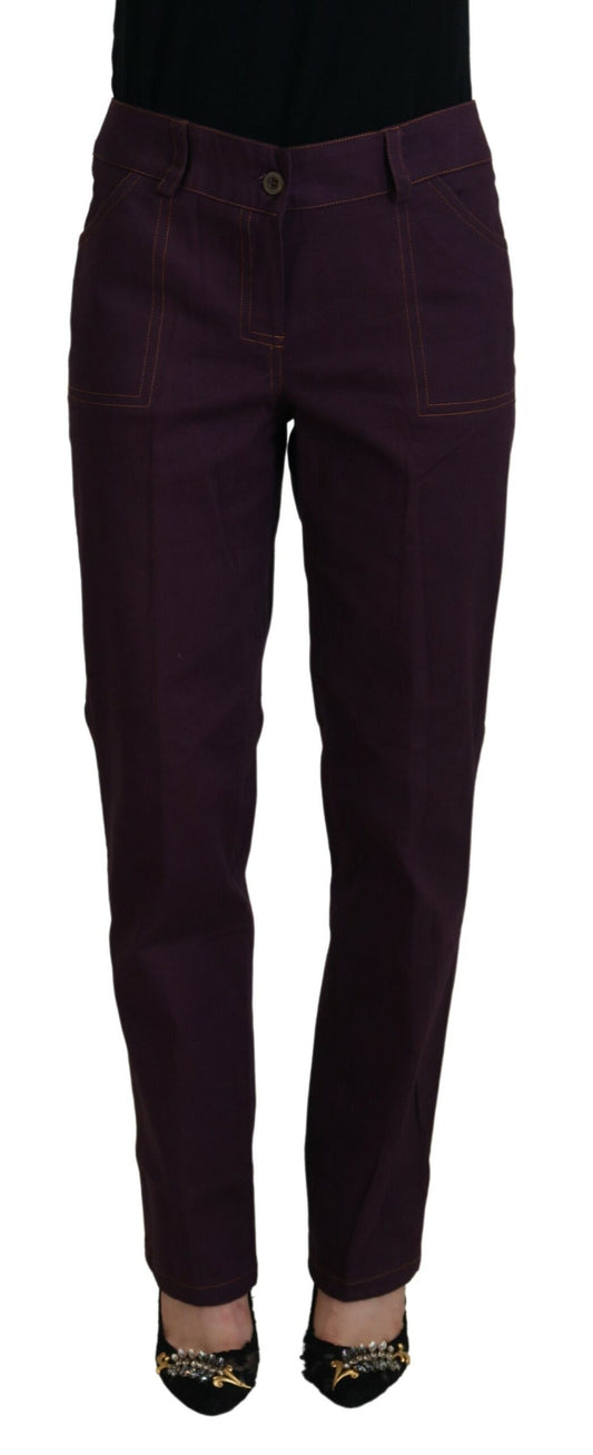 BENCIVENGA Elegant Tapered Purple Cotton Pants