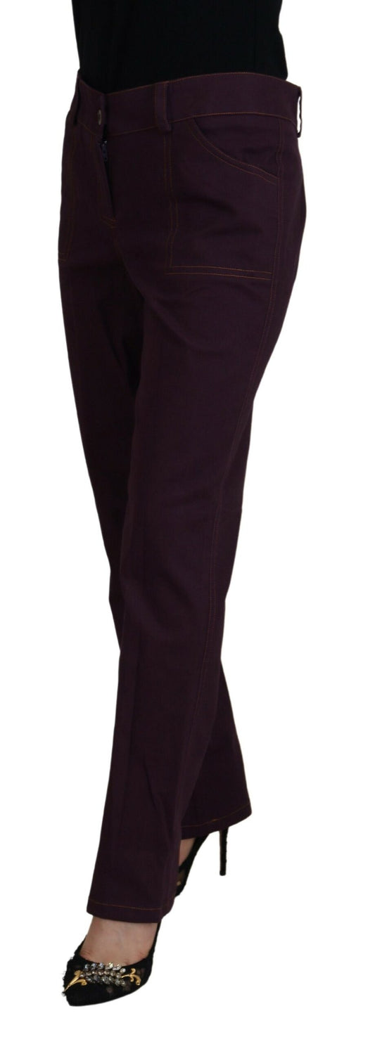 BENCIVENGA Elegant Tapered Purple Cotton Pants