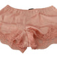 Dolce & Gabbana Elegant Powder Pink Silk Lace Lingerie Shorts