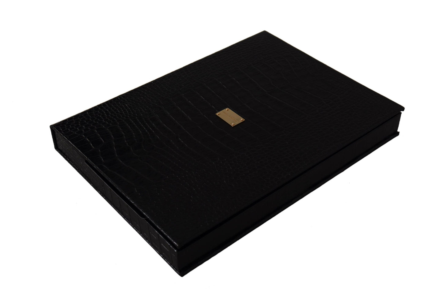 Dolce & Gabbana Elegant Black Leather Catalogue Case