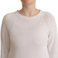 Alpha Studio Elegant White Cotton Pullover Sweater