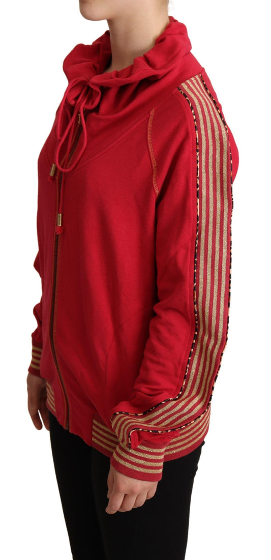John Galliano Radiant Red Cotton Full Zip Hooded Jacket