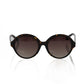 Frankie Morello Chic Black Turtle Pattern Round Sunglasses