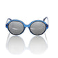Frankie Morello Chic Transparent Blue Round Sunglasses