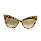 Frankie Morello Glitter-Edged Cat Eye Sunglasses in Yellow