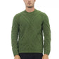 Alpha Studio Elegant Green Crewneck Alpaca Blend Sweater