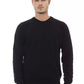 Alpha Studio Elegant Crewneck Sweater in Black