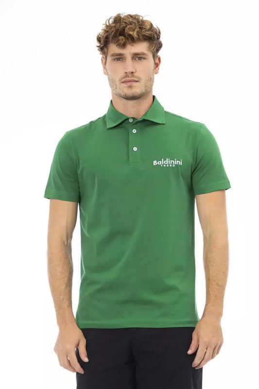 Baldinini Trend Chic Green Cotton Polo with Embroidered Logo