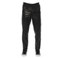 Trussardi Sleek Black Leather Trousers for Men