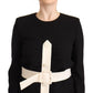 Givenchy Elegant Black Wool Mini Dress with Belt
