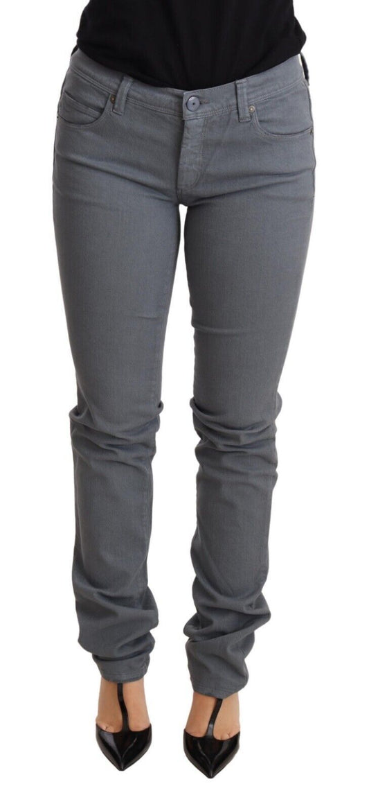Ermanno Scervino Sleek Gray Low Waist Skinny Jeans