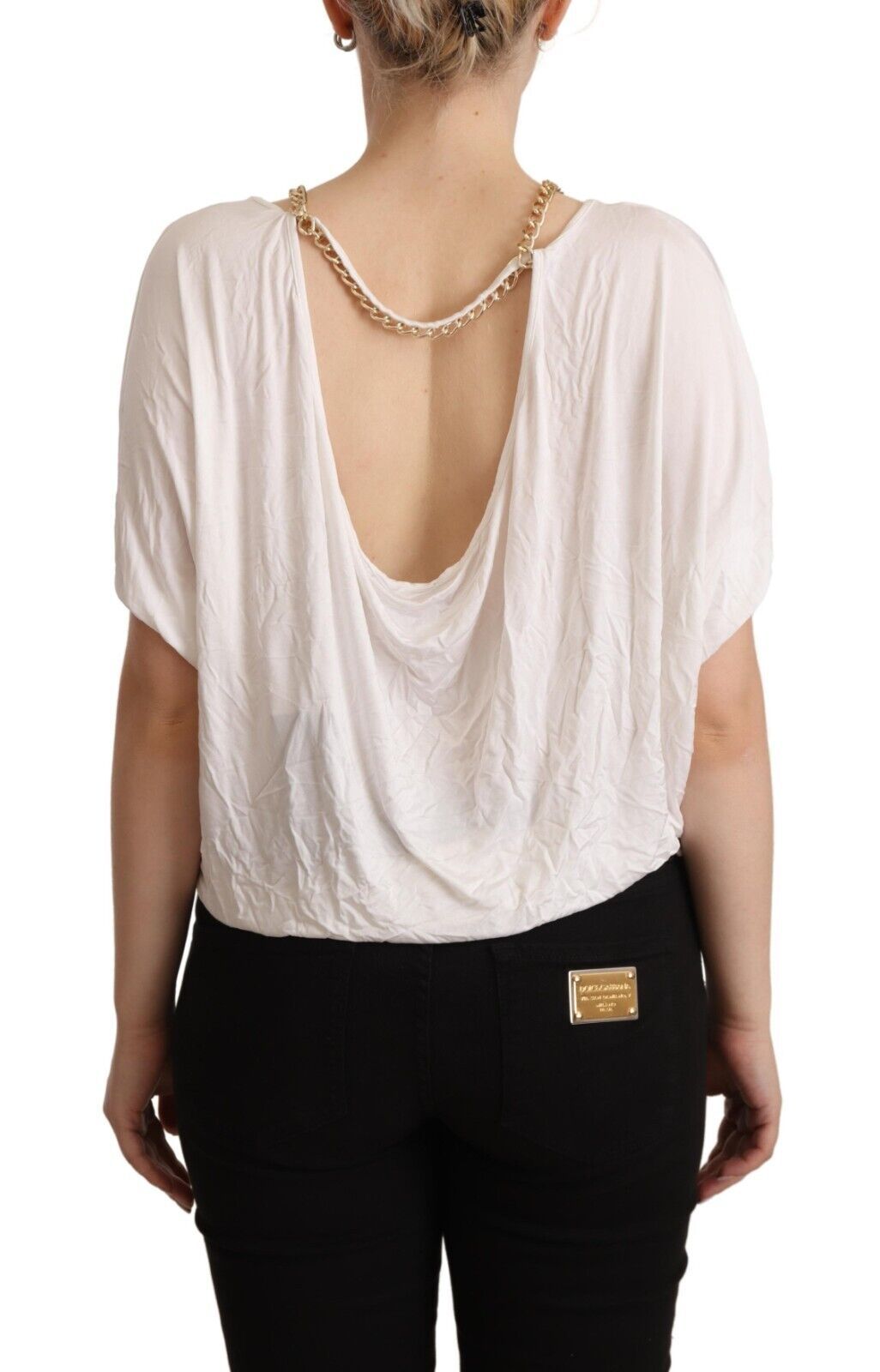 Guess By Marciano Elegant White Gold Chain T-Shirt Top
