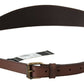 PLEIN SUD Chic Brown Leather Fashion Belt with Bronze-Tone Hardware