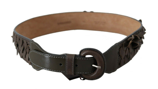 Ermanno Scervino Chic Brown Fringed Leather Fashion Belt