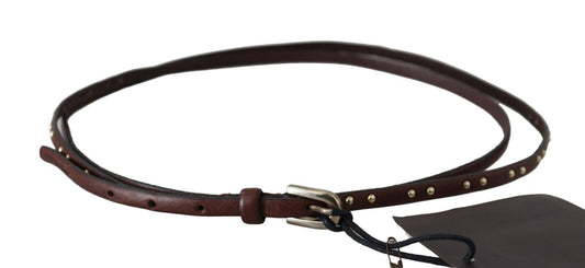 Ermanno Scervino Chic Dark Brown Leather Waist Belt