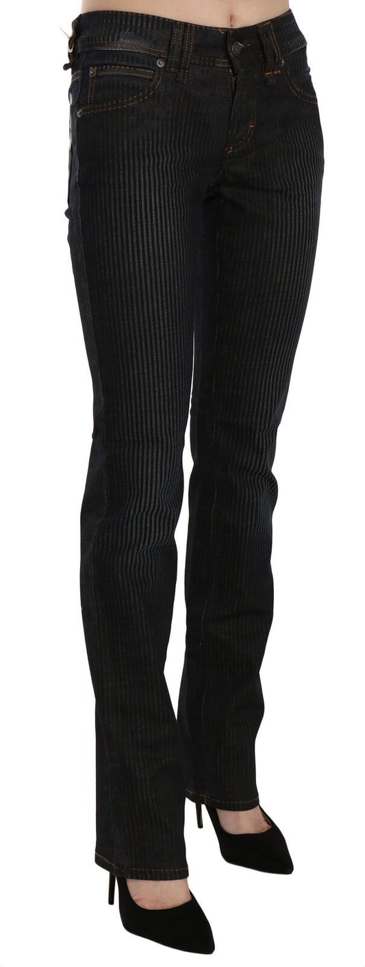 John Galliano Elegant Black Slim Fit Corduroy Jeans
