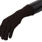 Dolce & Gabbana Elegant Silk Cashmere Brown Gloves