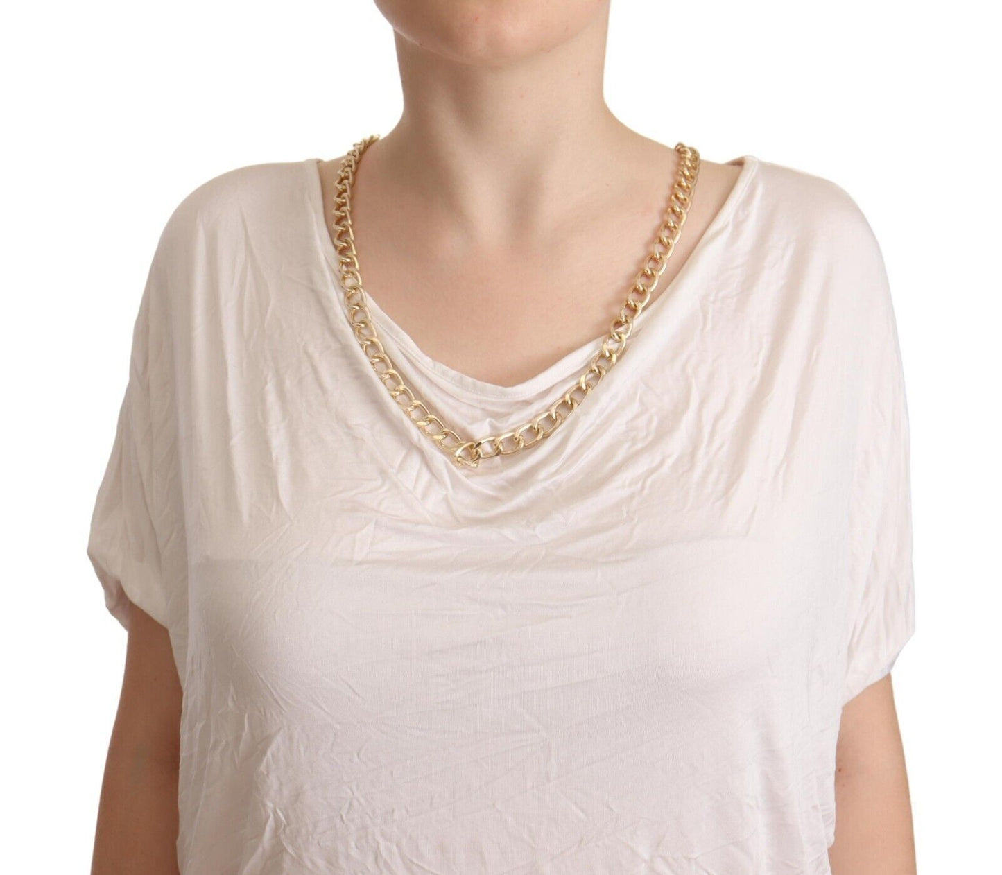 Guess By Marciano Elegant White Gold Chain T-Shirt Top