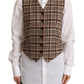 Dolce & Gabbana Elegant Checkered V-Neck Sleeveless Vest Top