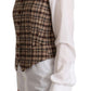Dolce & Gabbana Elegant Checkered V-Neck Sleeveless Vest Top