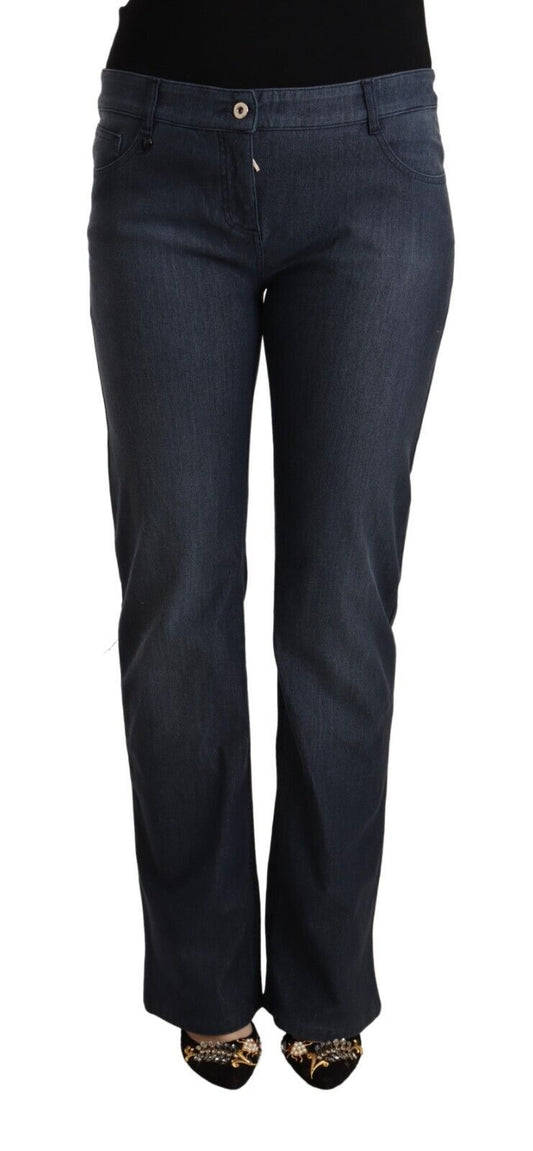 MARGHI LO' Chic Dark Blue Straight Cut Jeans