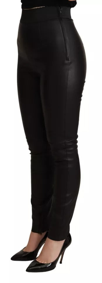 Dolce & Gabbana Black Skinny Leggings Leather Pants