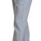 Peserico Light Blue High Waist Cotton Tapered Trouser Pants