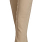 Alberta Ferretti Beige Viscose High Waist Flared Dress Trouser Pants