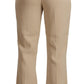 Alberta Ferretti Beige Viscose High Waist Flared Dress Trouser Pants