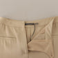 Alberta Ferretti Beige Viscose High Waist Flared Dress Trouser Pants