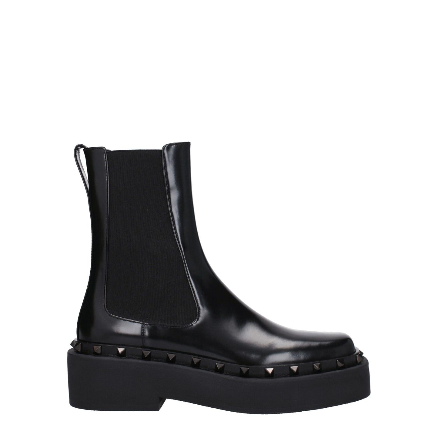 Valentino Garavani Black Leather Ankle Boots