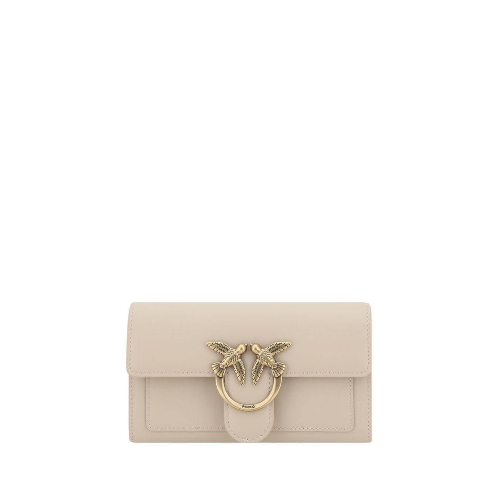 PINKO Beige Calf Leather Bos Taurus Wallet
