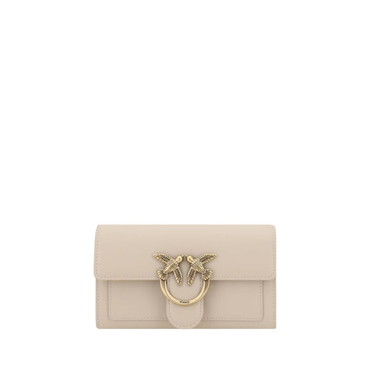 PINKO Beige Calf Leather Bos Taurus Wallet