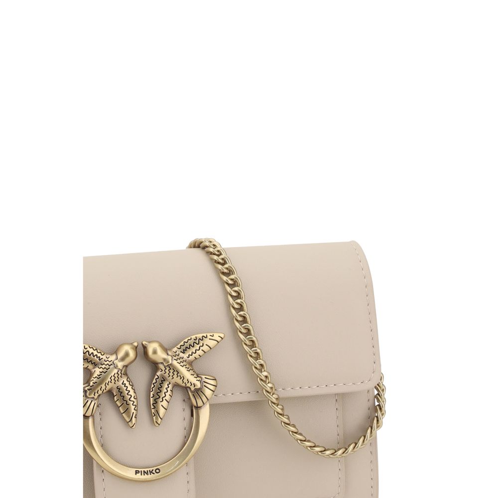 PINKO Beige Calf Leather Bos Taurus Wallet