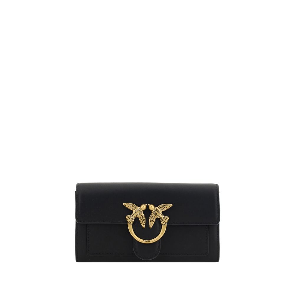 PINKO Black Calf Leather Bos Taurus Wallet