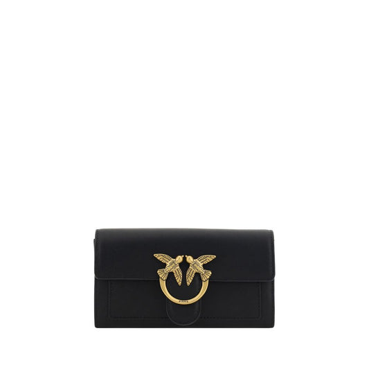 PINKO Black Calf Leather Bos Taurus Wallet