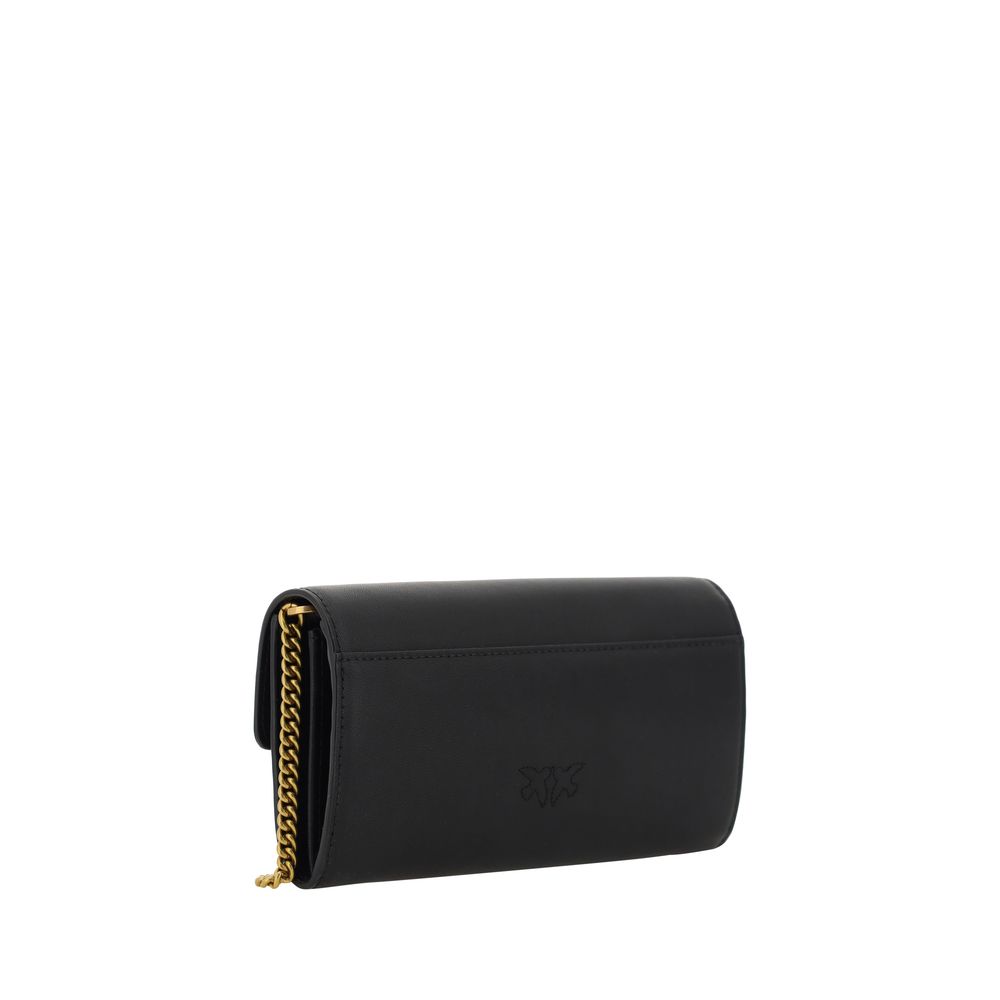 PINKO Black Calf Leather Bos Taurus Wallet
