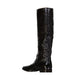 Sergio Rossi Black Calfskin Over The Knee