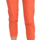CYCLE Cotton Orange High Waist Skinny Cropped Trouser Pants