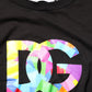 Dolce & Gabbana Black Logo Print Cotton Crew Neck T-shirt