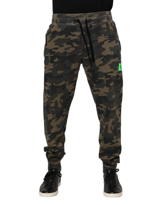Dolce & Gabbana Brown Camouflage Cotton Jogger Trouser Pants