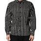 Dolce & Gabbana Black Stripes Cotton Men Formal Dress Shirt