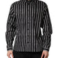 Dolce & Gabbana Black Stripes Cotton Men Formal Dress Shirt