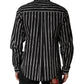 Dolce & Gabbana Black Stripes Cotton Men Formal Dress Shirt
