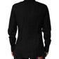 Dolce & Gabbana Black Crystal GOLD Formal Cotton Dress Shirt