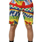 Dolce & Gabbana Multicolor Carretto Print Men Bermuda Shorts