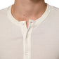 Dolce & Gabbana Off White Cotton Short Sleeve Henley T-shirt