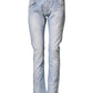 Dondup Light Blue Cotton Stretch Straight Denim Trouser Jeans
