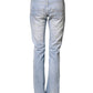 Dondup Light Blue Cotton Stretch Straight Denim Trouser Jeans